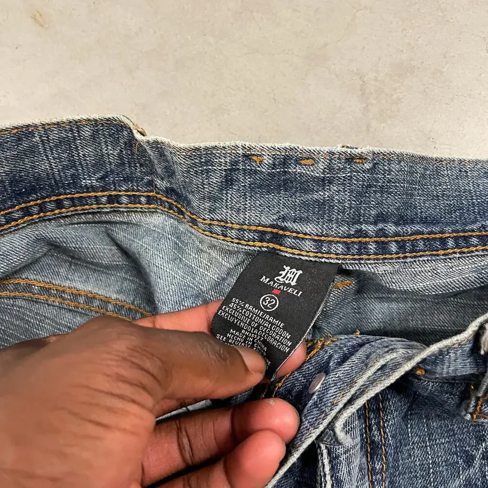 Baggy Y2K Tupac jeans shorts 32